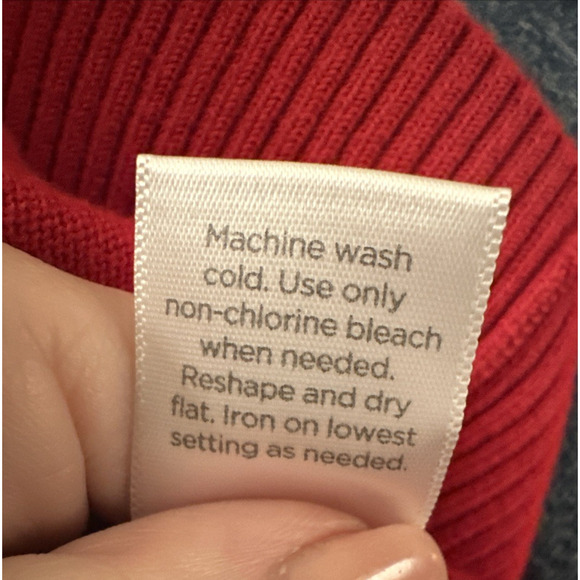 JCP JC Penneys Mens 100% Cotton Sweater Red Combed Crew Neck Long Sleeve Size XL - Picture 8 of 11